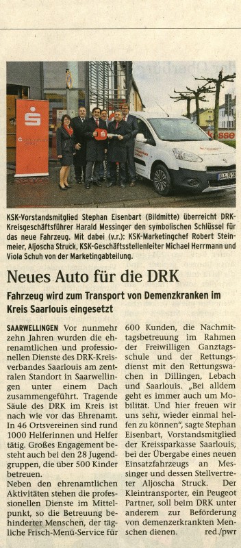 2014 01 15 Wochenspiegel - Neues Auto für DRK