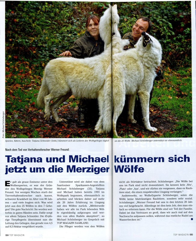 2014 04 01 TOP-Magazin S84 - Tatjana u Michael kümmern sich jetzt um die Merziger Wölfe - Foto Michael Schönberger - Schoenberger.Photography